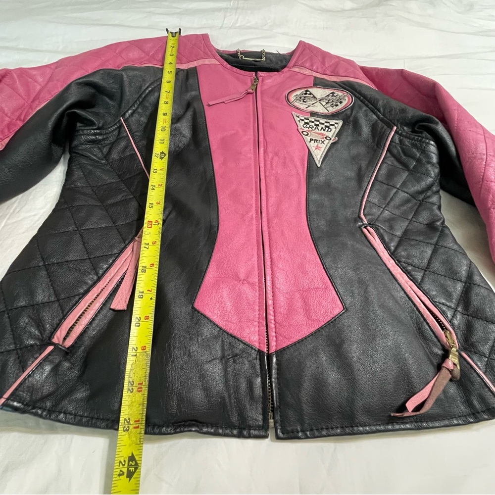 SHEBANG Pink Genuine Leather‎ Moto Jacket - Picture 9 of 12